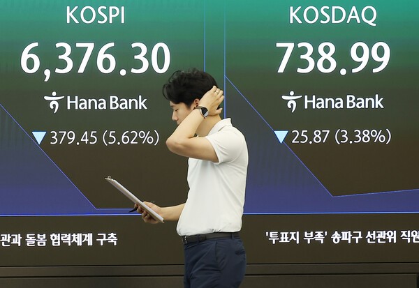'반도체 <b>쇼크</b>' 코스피 8%대 급락에 서킷브레이커 발동…올해만 8번째